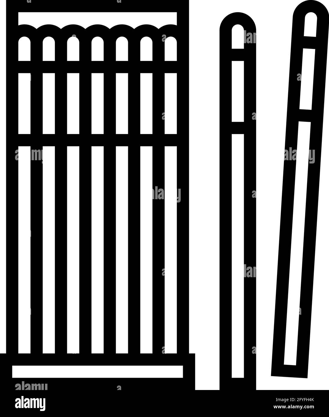 Micro Brush Set für die Illustration von Linien-Symbolen für Wimpern Stock Vektor