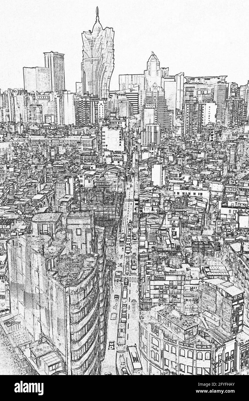 Luftaufnahme der Stadt Macau, China Stockfoto