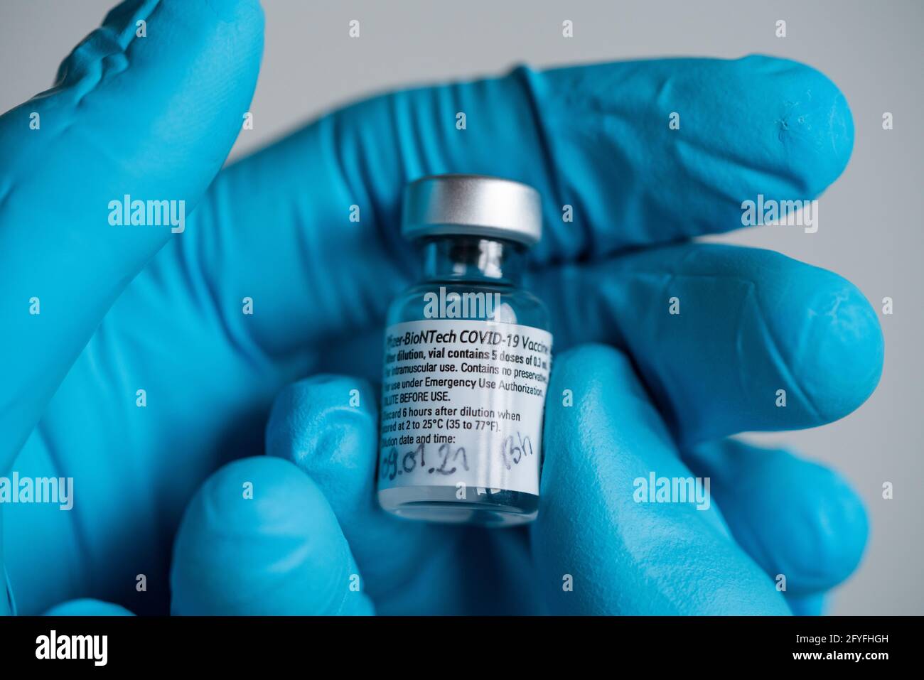 Pfizer-BioNTech BNT162b2 Covid-19-Impfstoff, Frankreich. Stockfoto