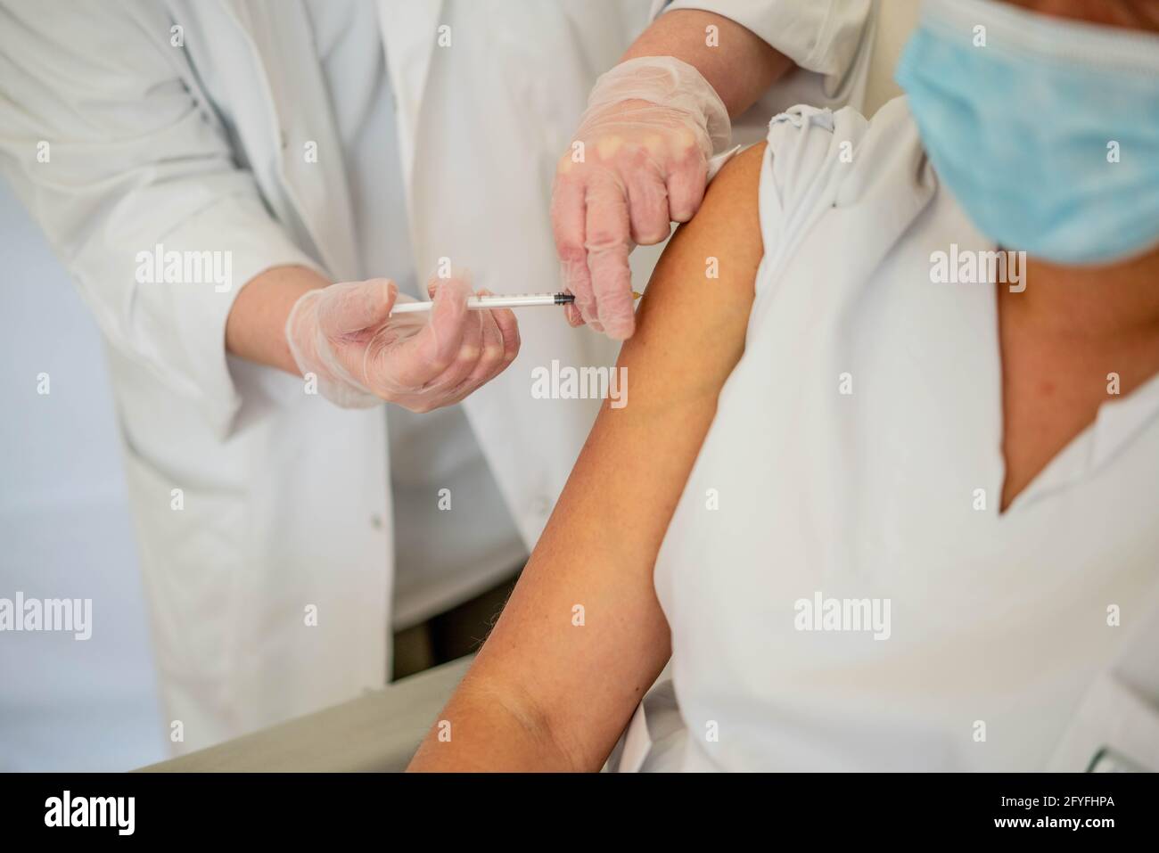 AstraZeneca ® Impfung gegen Covid-19, März 2021, Frankreich. Stockfoto