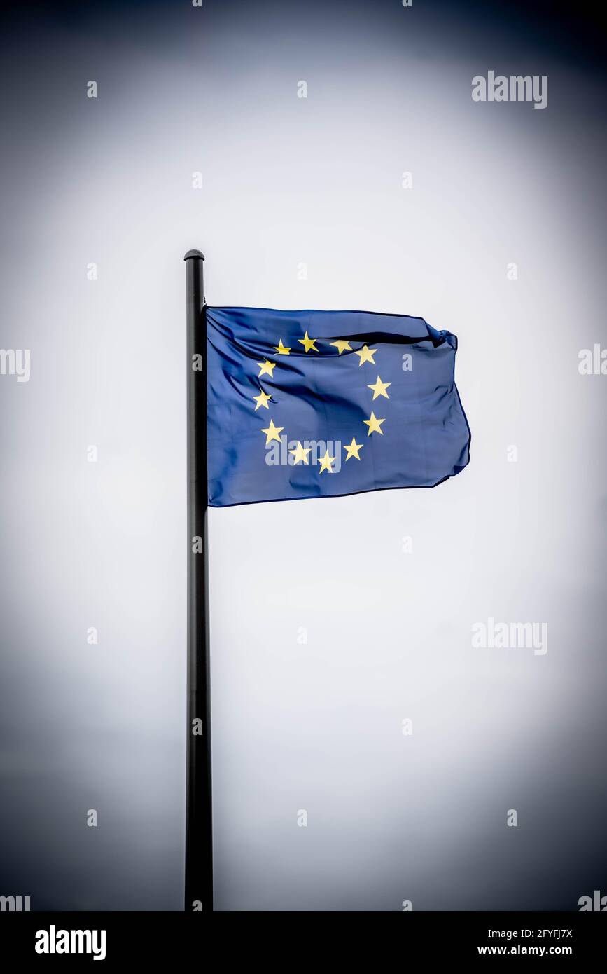 Europaflagge, Frankreich. Stockfoto