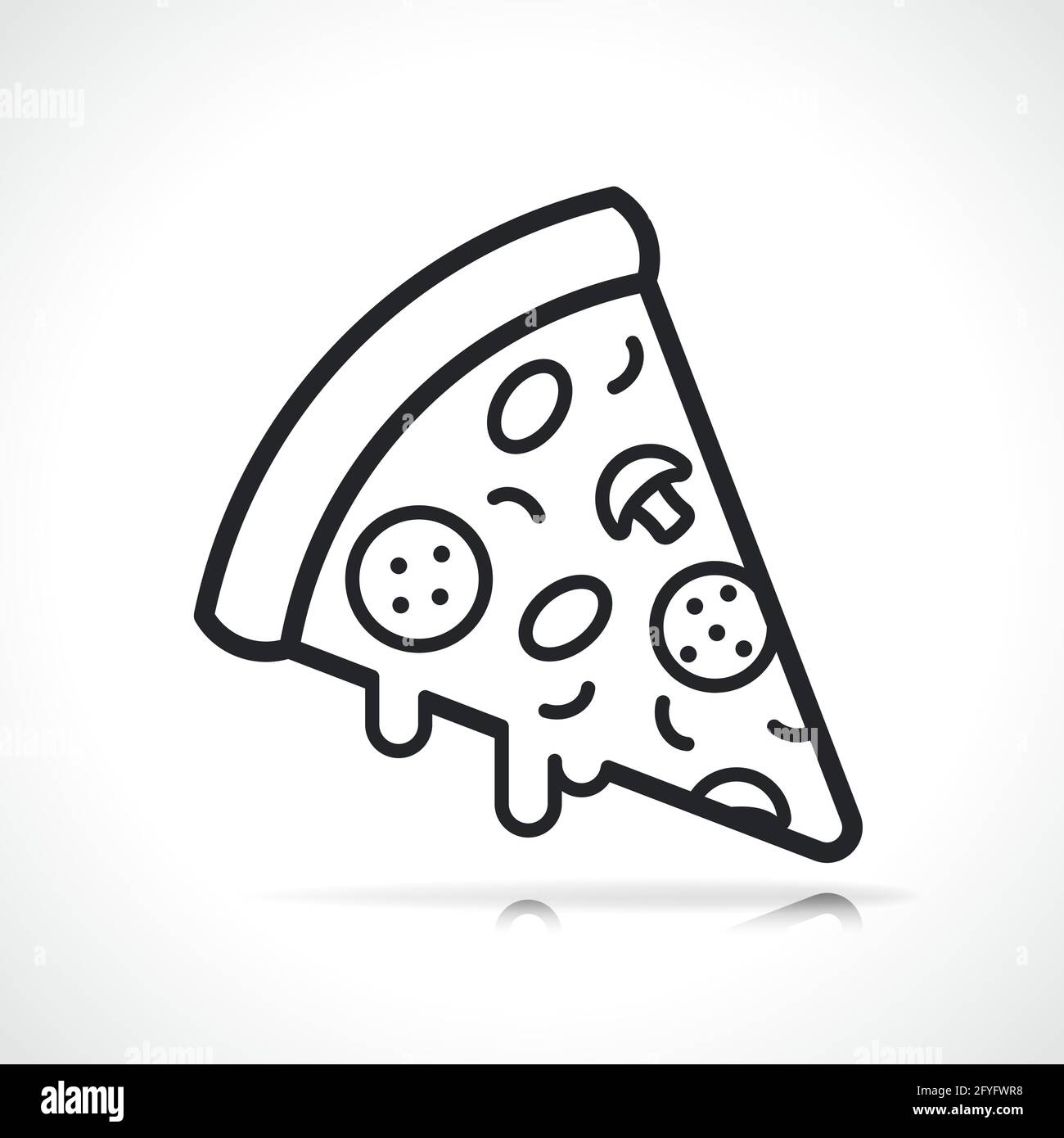 Köstliche Pizza Slice Line Icon isoliertes Design Stock Vektor