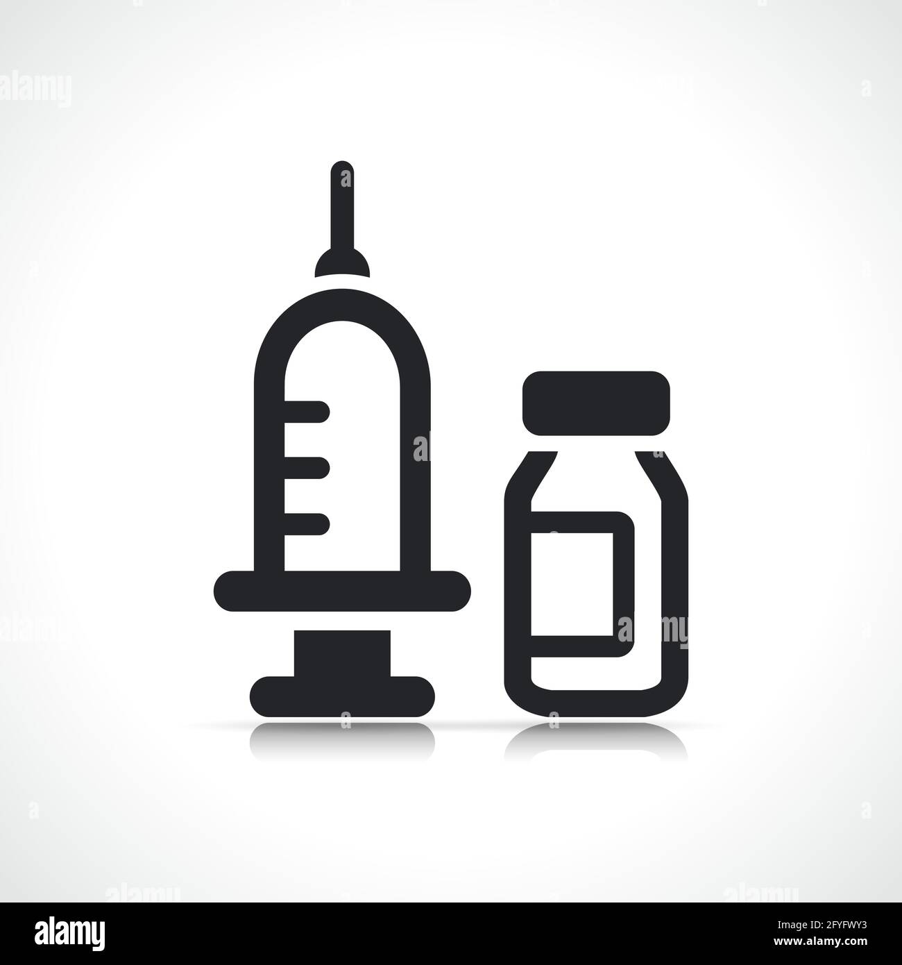 Isoliertes Design für Impfstoffe oder Impfungen mit flachem Symbol Stock Vektor