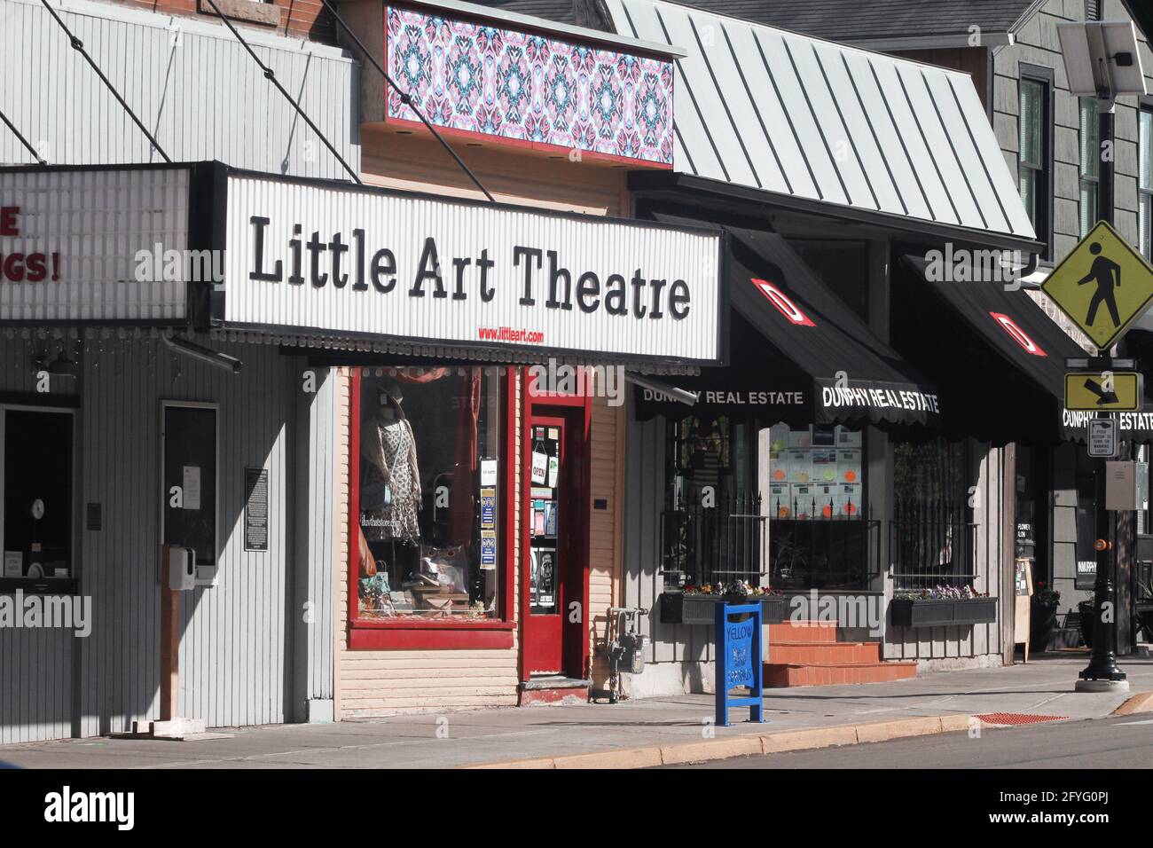 Unternehmen in der Innenstadt von Yellow Springs, OH, USA Stockfoto