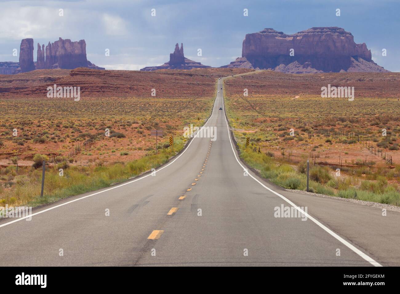 Straße nach Monument Valley, Utah, USA. Stockfoto