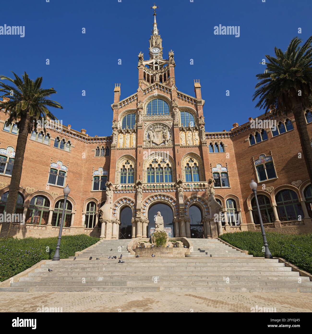 Ehemaliges Krankenhaus von Sant Pau in Barcelona, Spanien. Stockfoto