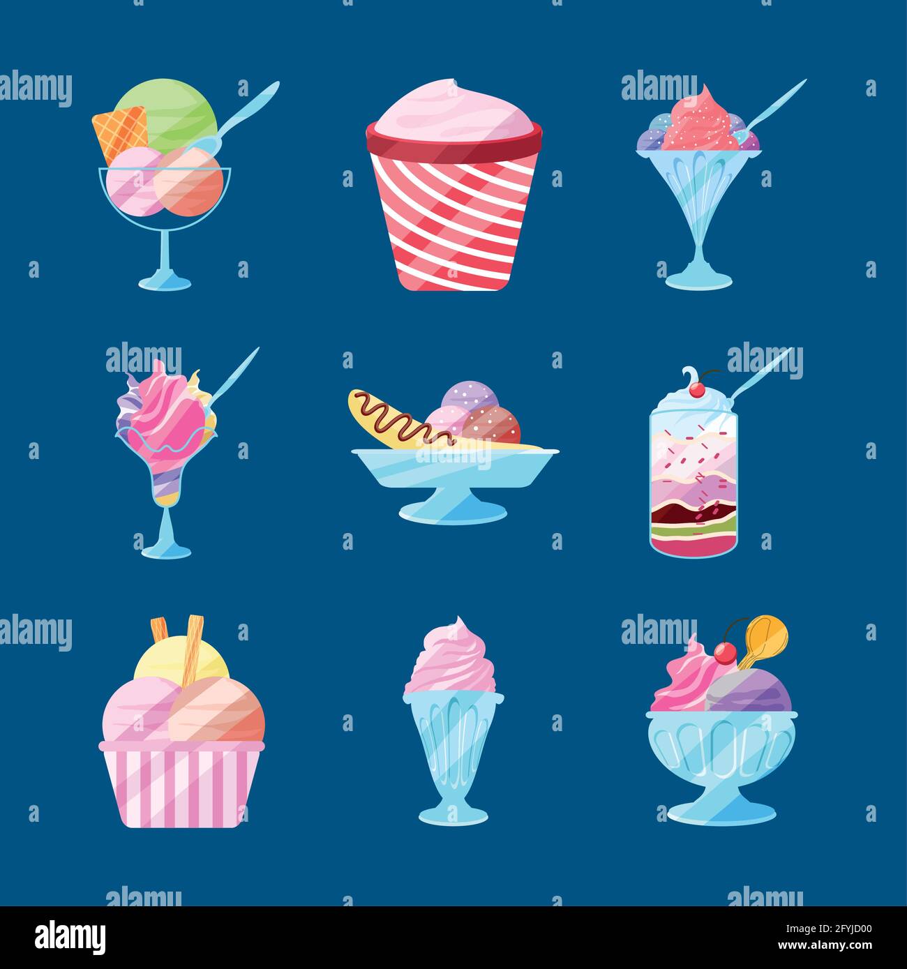 Eiscreme set Stock Vektor