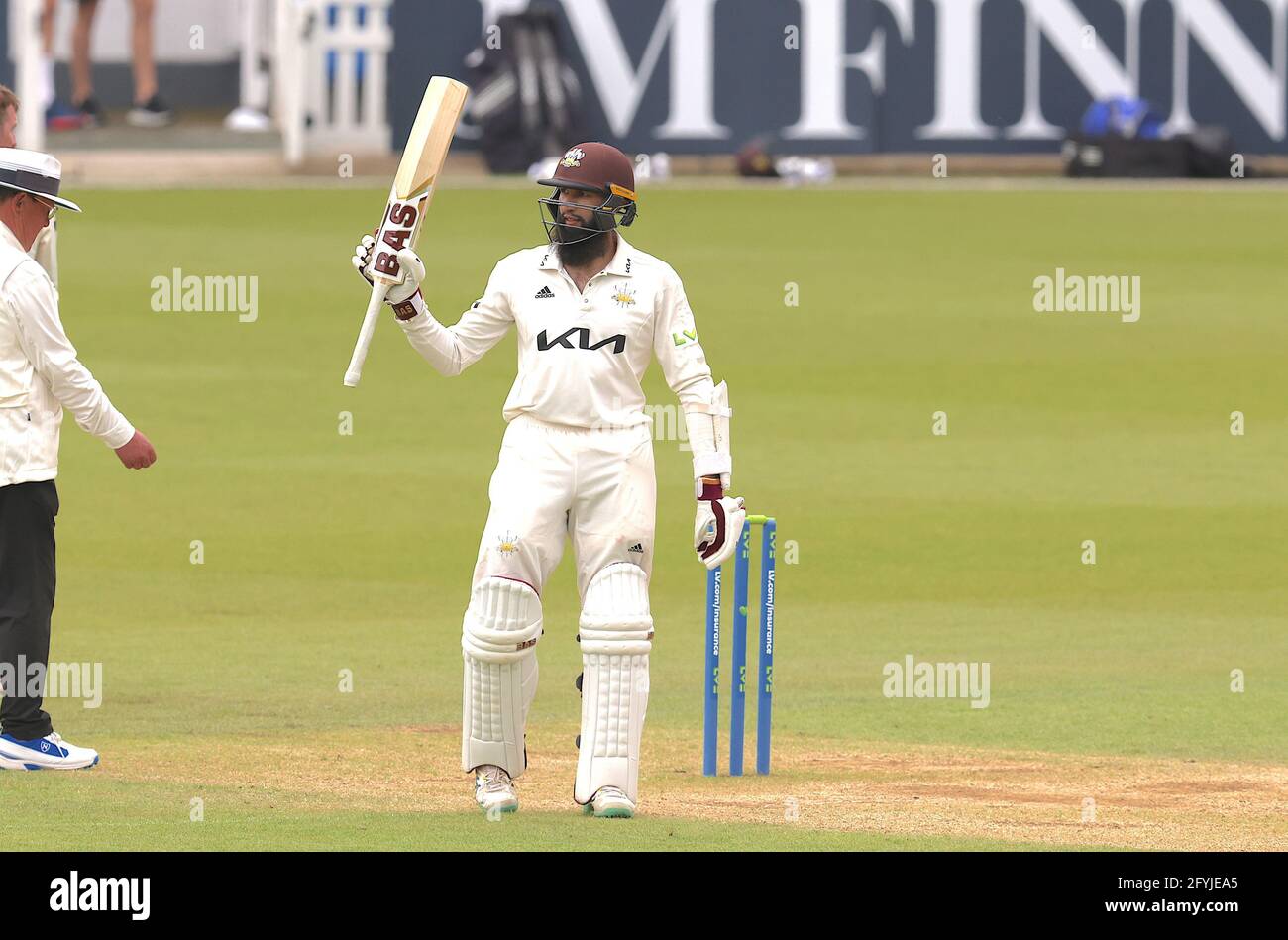 28. Mai 2021. London, Großbritannien. Als Surrey Gloucestershire bei der County Championship beim Kia Oval am zweiten Tag anführt. David Rowe/Alamy Live News Stockfoto