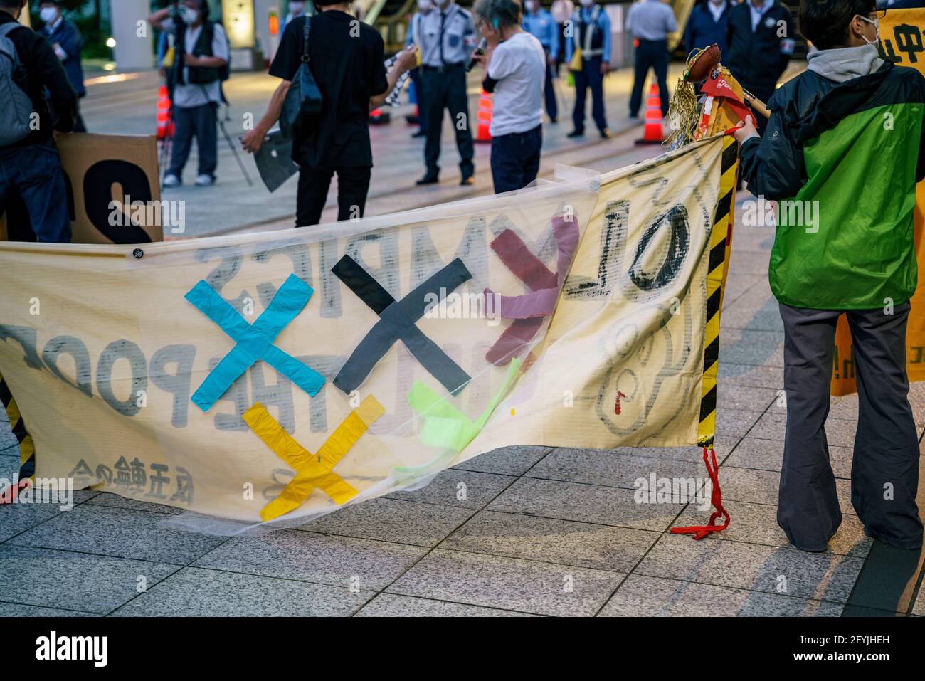29. Mai 2021: Protest gegen die Olympischen Spiele 2020/2021 in Tokio Stockfoto