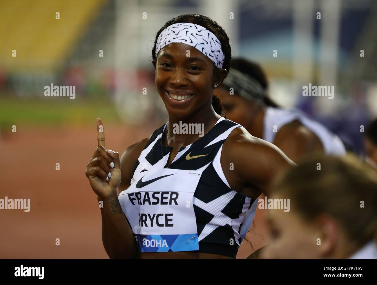 Shelly Ann Fraser Pryce Jamaica Celebrates Winning Stockfotos Und Bilder Kaufen Alamy