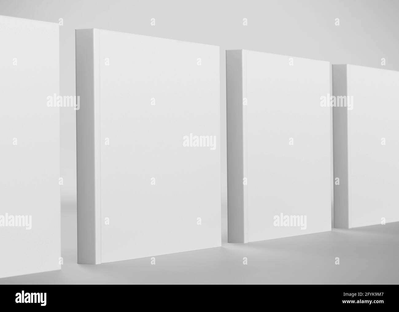 Weiße quadratische Box Mockup, Blank Schuhkarton Karton Container, 3d-Rendering isoliert auf hellem Hintergrund Stockfoto