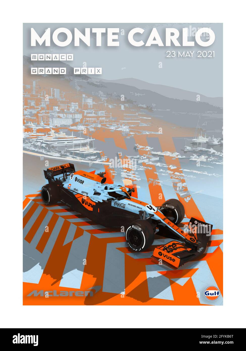 Poster „Weekend Race“ mit McLaren Stockfoto
