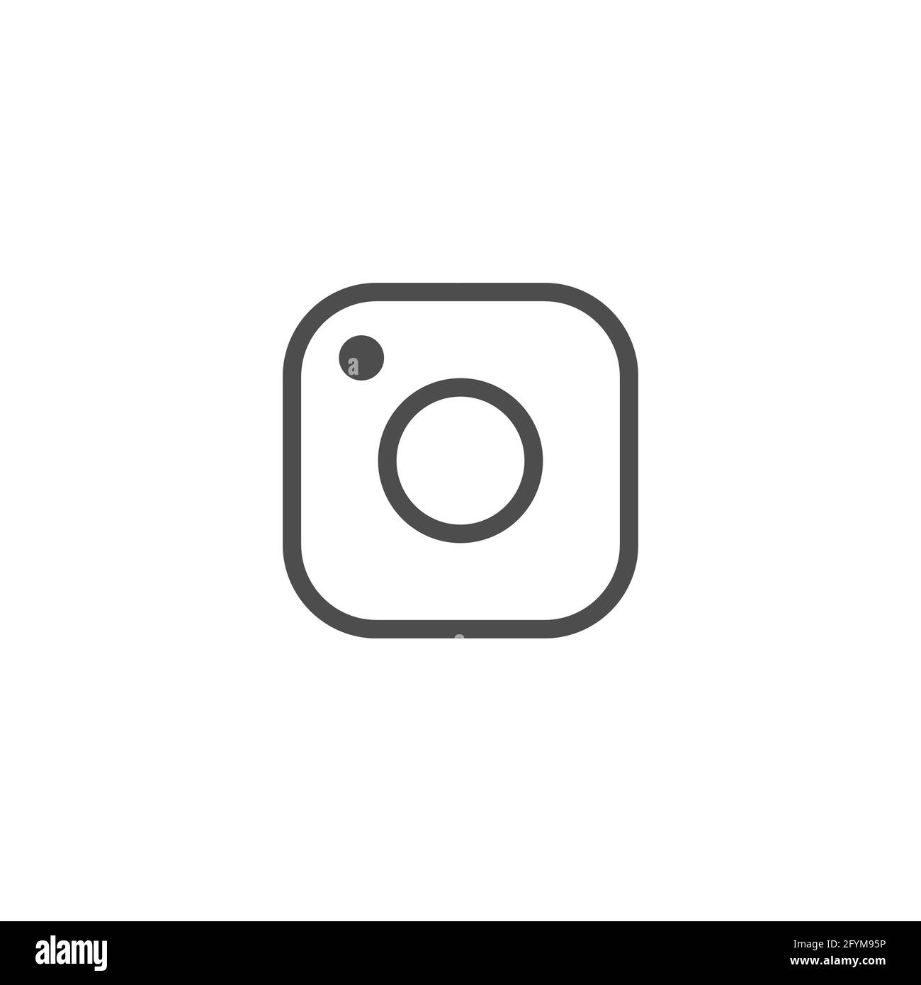 Kamera-Vektor-Symbol. Symbolvektor für Instagram-Social-Media-Logo. Zeilensymbol. Umrisssymbol Stock Vektor