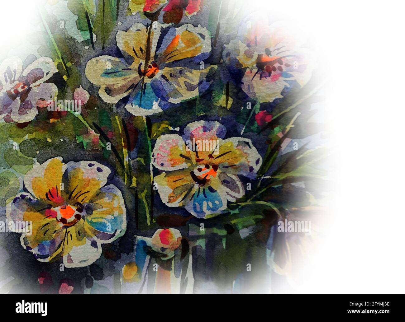 Kunst, Aquarell, Malerei, Blume, abstrakt, Design, Hintergrund aus thailand Stockfoto