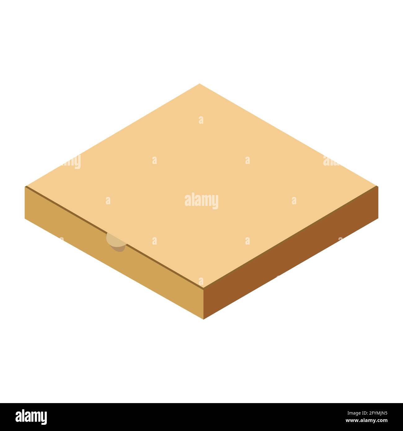 Pizza isometrisch geschlossener Karton, Lieferung. Verpackungsvorlage, flaches Design. Vektor Stock Vektor