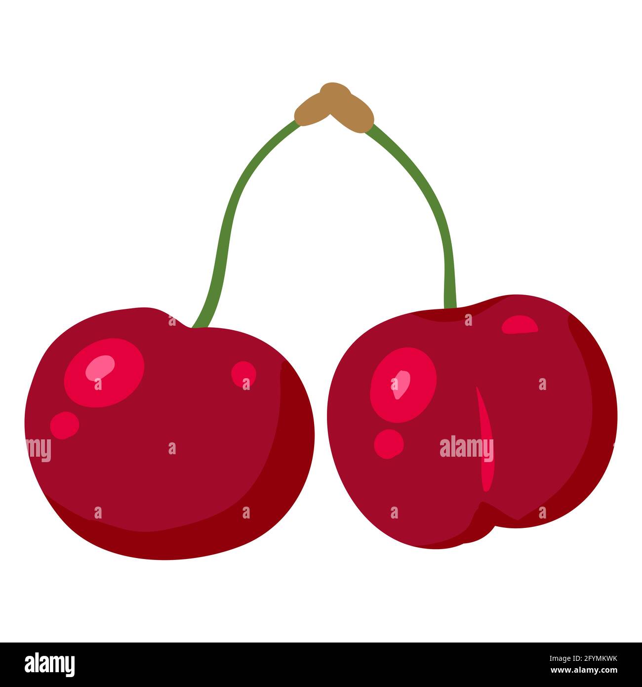Kirschfrucht, natürliches gesundes Bio-Ernährungsprodukt. Vektor Cartoon flach trendige Illustration Hand gezeichnet isoliert Stock Vektor