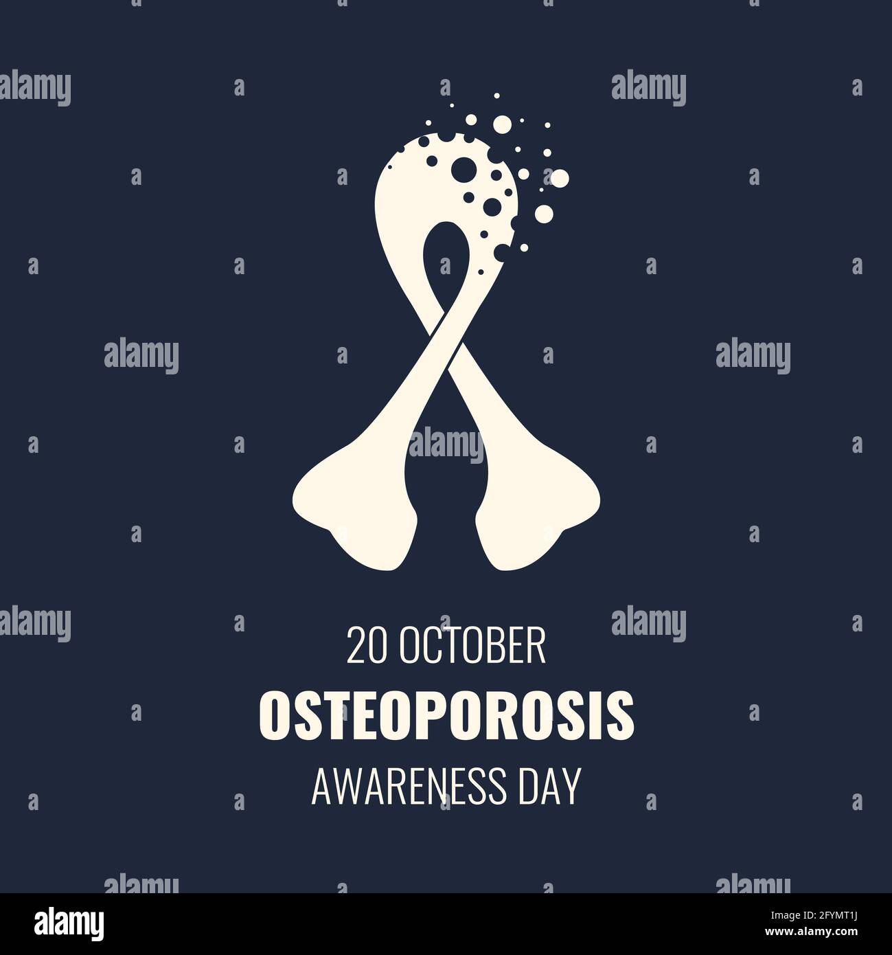 Band zur Sensibilisierung für Osteoporose, konzeptionelle Illustration Stockfoto