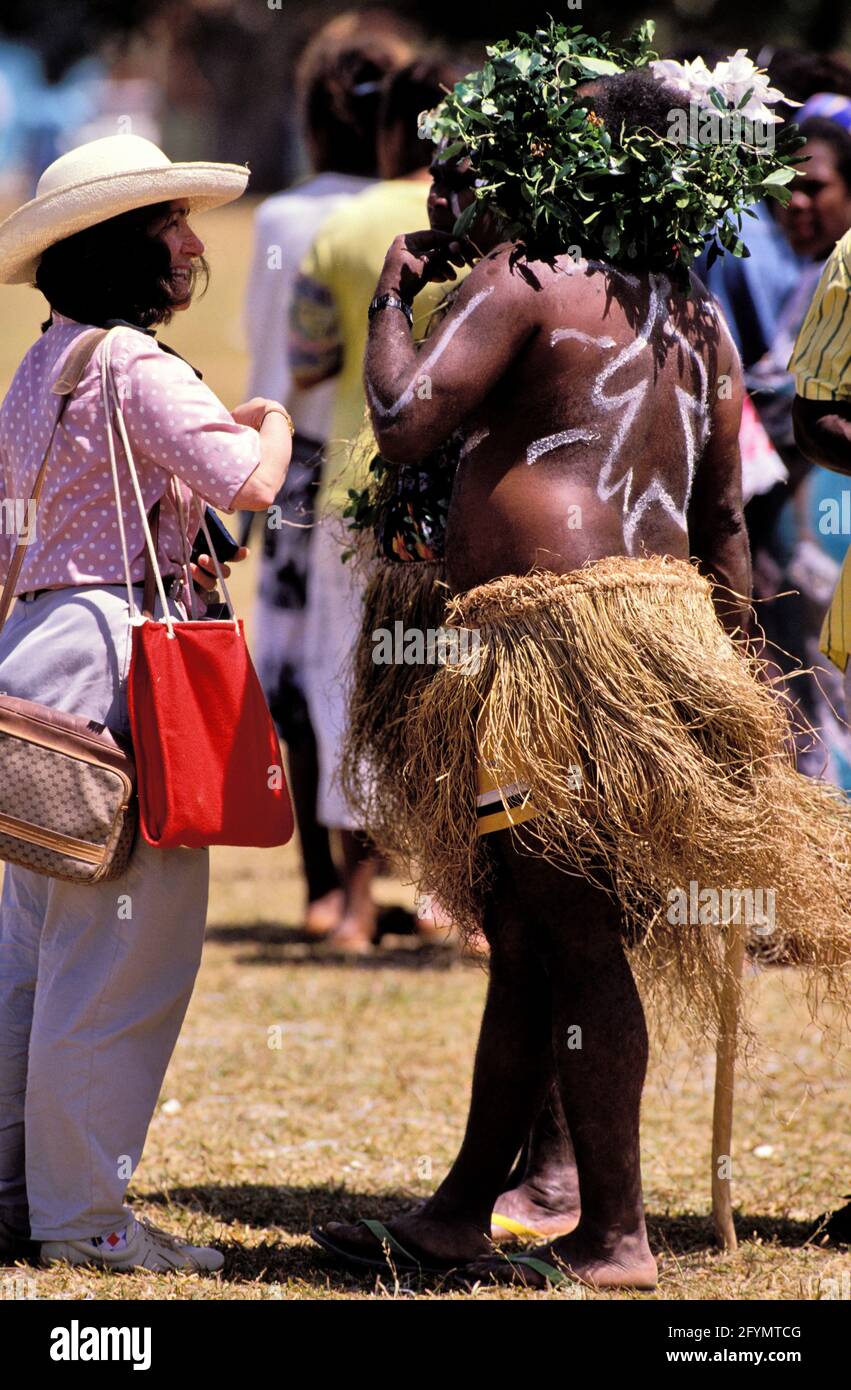NEUKALEDONIEN. LOYALTY-ARCHIPEL. MARE ISLAND (IGNAME FESTIVAL) Stockfoto