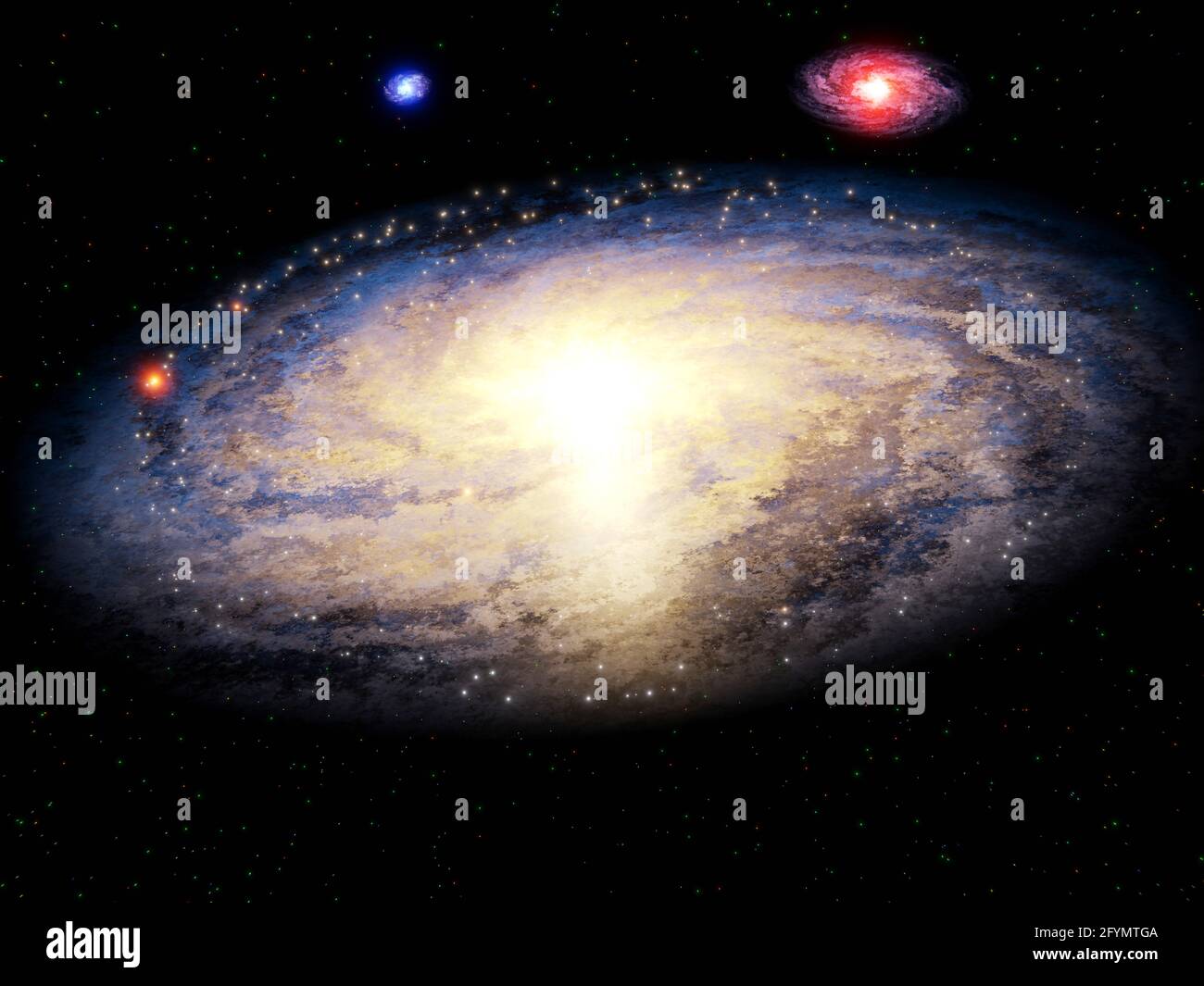 Spiralgalaxien, Illustration Stockfoto
