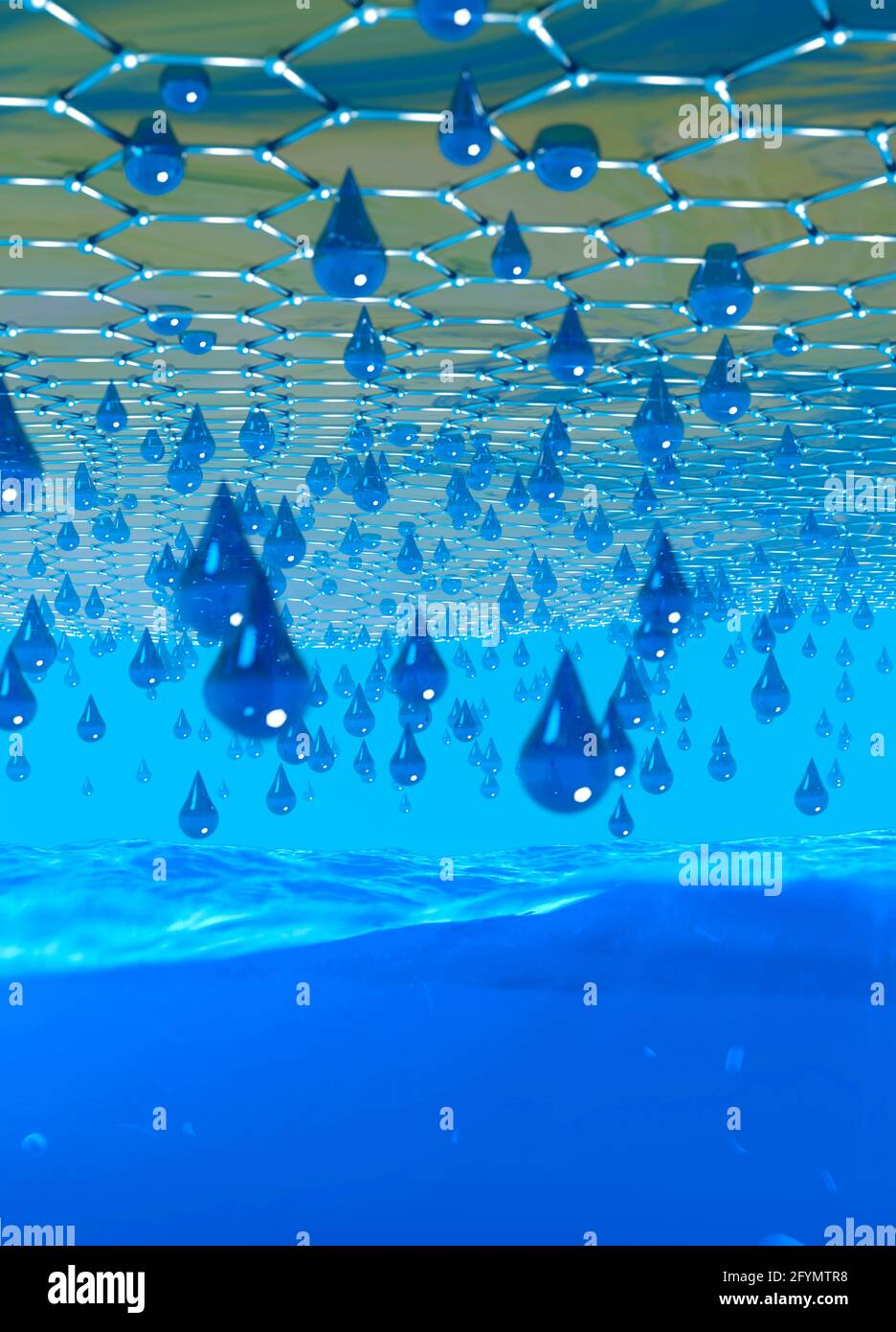 Graphen-Wasserfilter, konzeptionelle Illustration Stockfoto