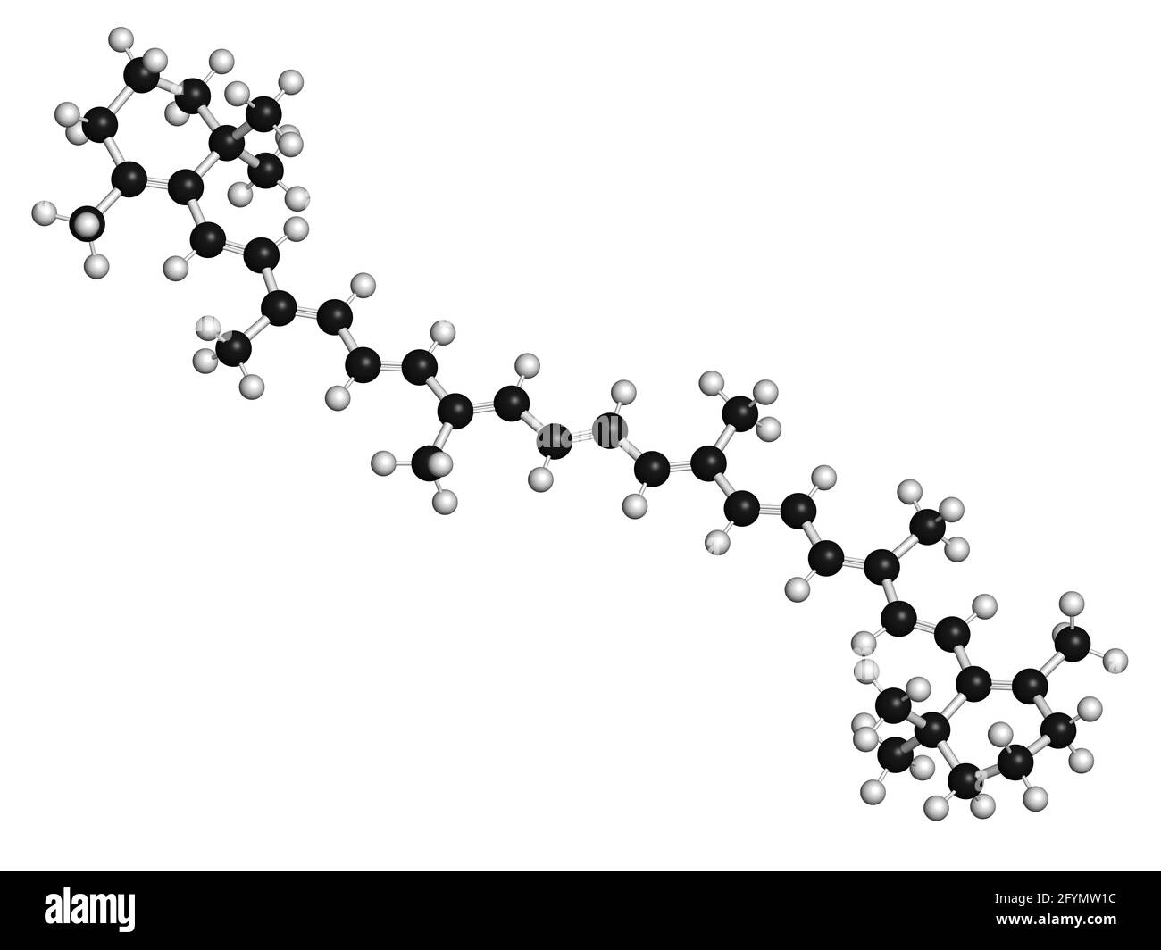Beta-Carotin-Pigmentmolekül, Illustration Stockfoto