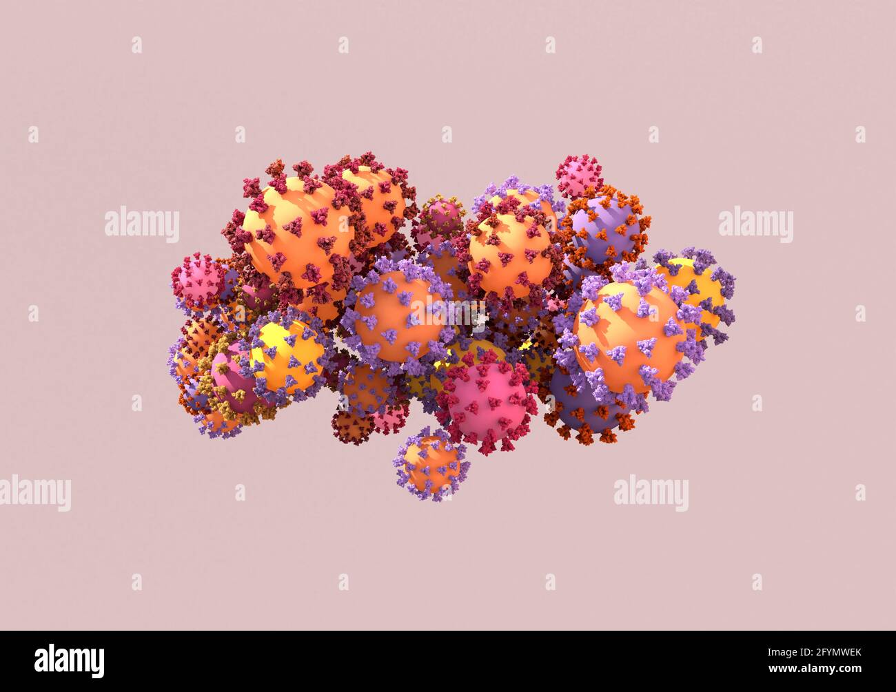 Covid-19 Coronavirus-Varianten, Illustration Stockfoto