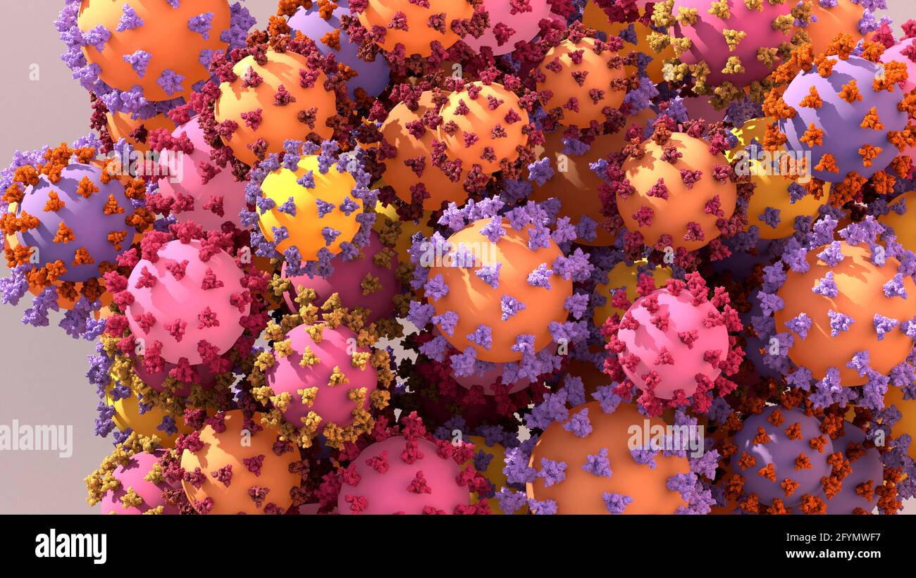 Covid-19 Coronavirus-Varianten, Illustration Stockfoto