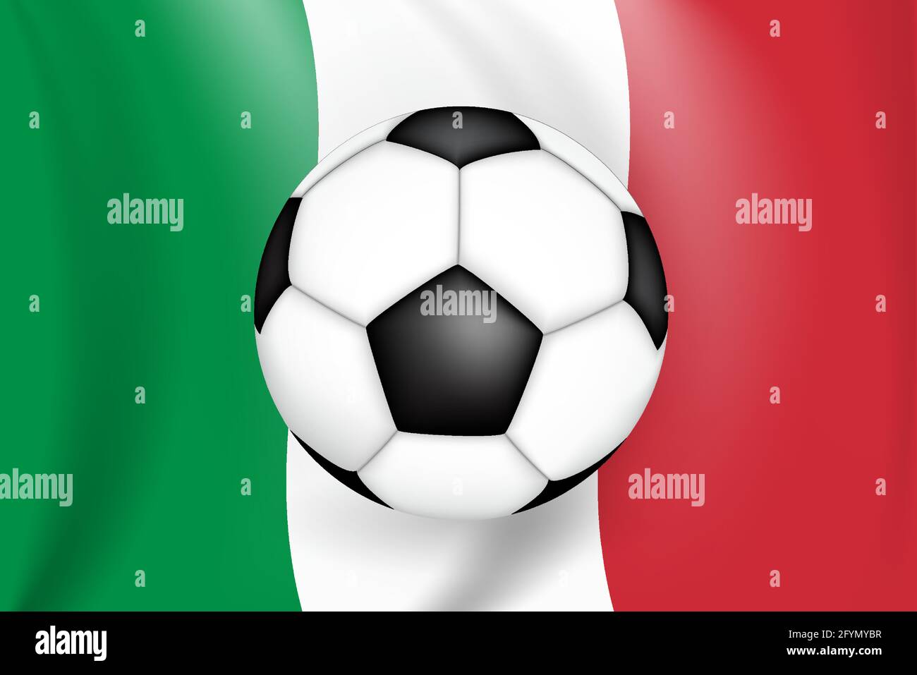 Fußballspiel Hintergrund Italien mit Flagge. Meisterschaft. Vektorgrafik Stock Vektor