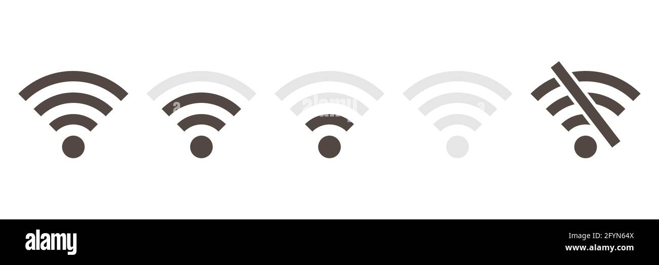 Wi-Fi-Symbol eingestellt. Wireless-Technologie-Kollektion. WiFi-Piktogramm-Gruppe. Vektor auf weißem Hintergrund isoliert Stock Vektor