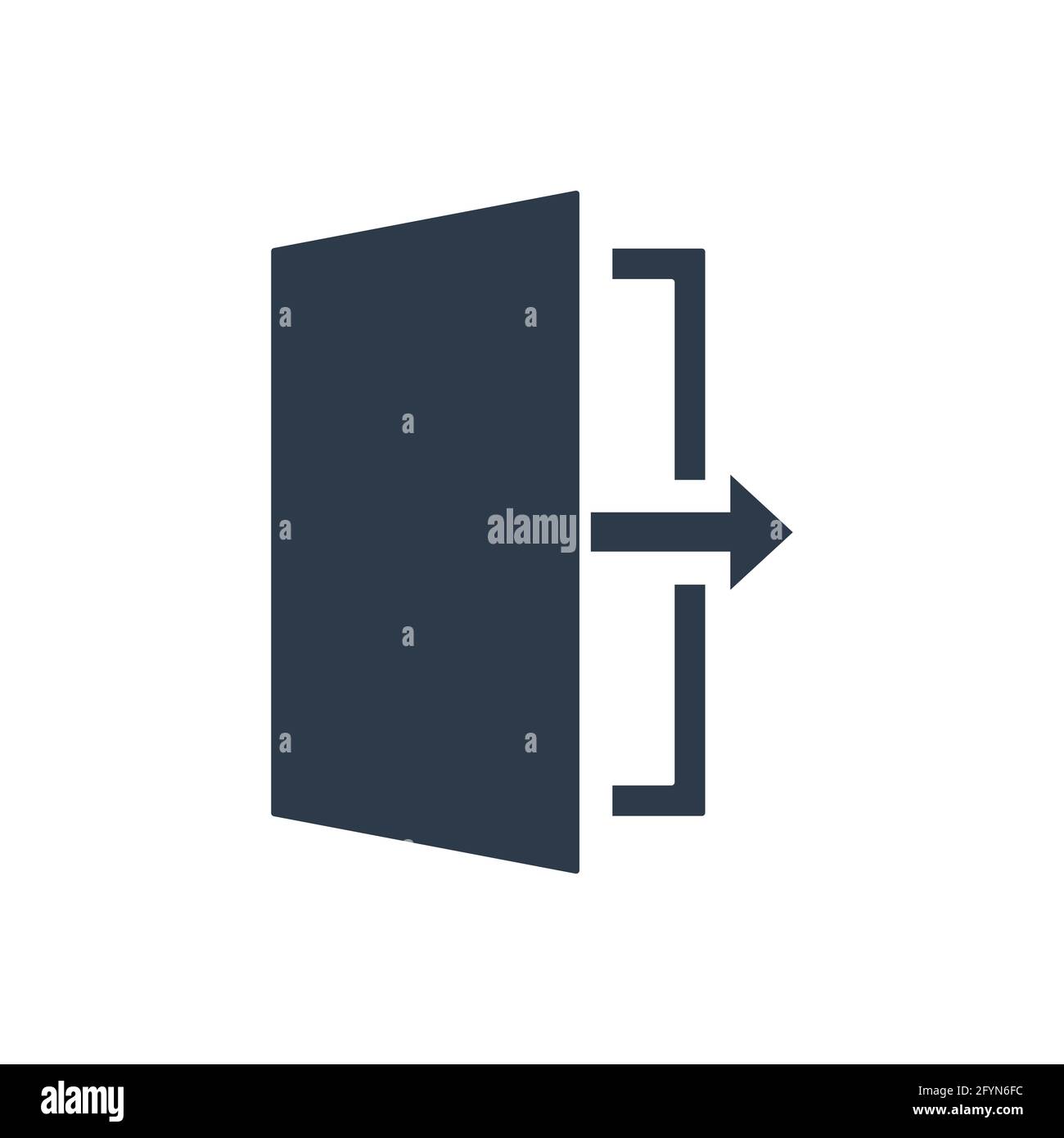 Türsymbol. Schild mit offener Eingangstür. Eingabe mit Pfeilsymbol. Vektor auf Weiß isoliert Stock Vektor