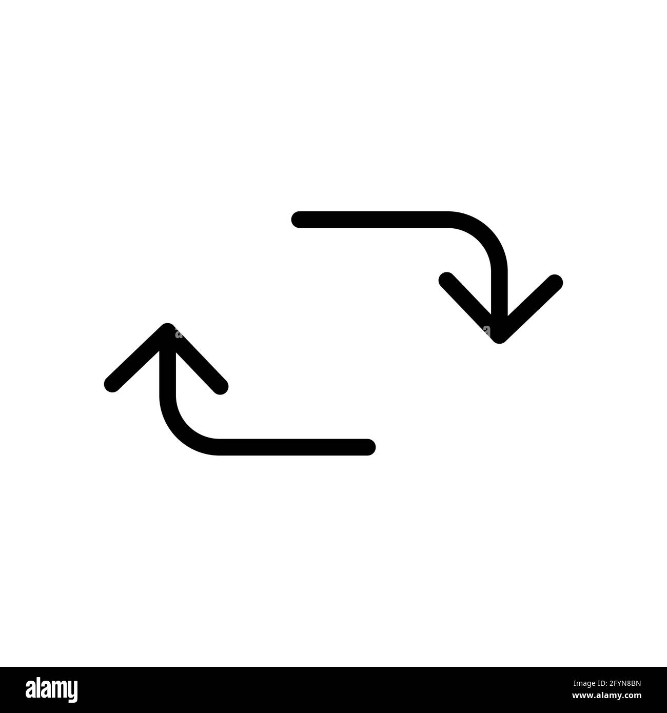 Pfeilsymbol „Neu laden“. Schild „Recycle Arrows“. Symbol aktualisieren. Vektor auf Weiß isoliert Stock Vektor