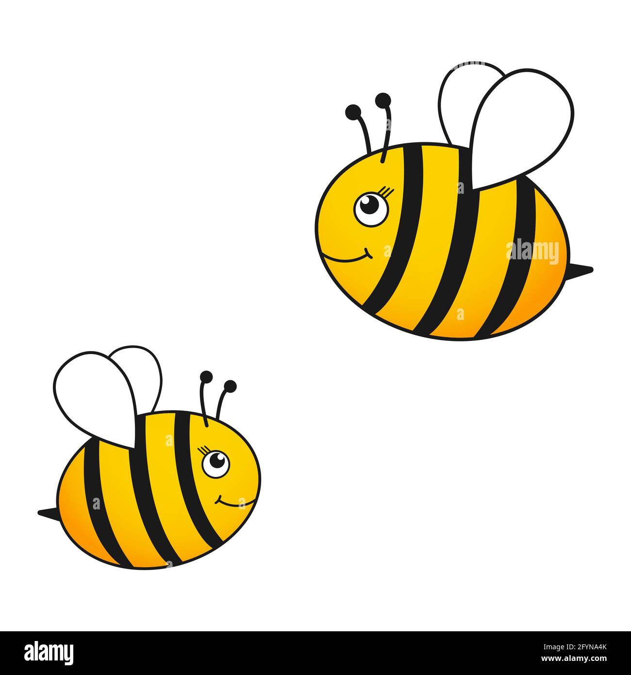 Honigbienen-Figuren. Süße, glückliche Biene. Vektordarstellung auf weißem Hintergrund isoliert Stock Vektor
