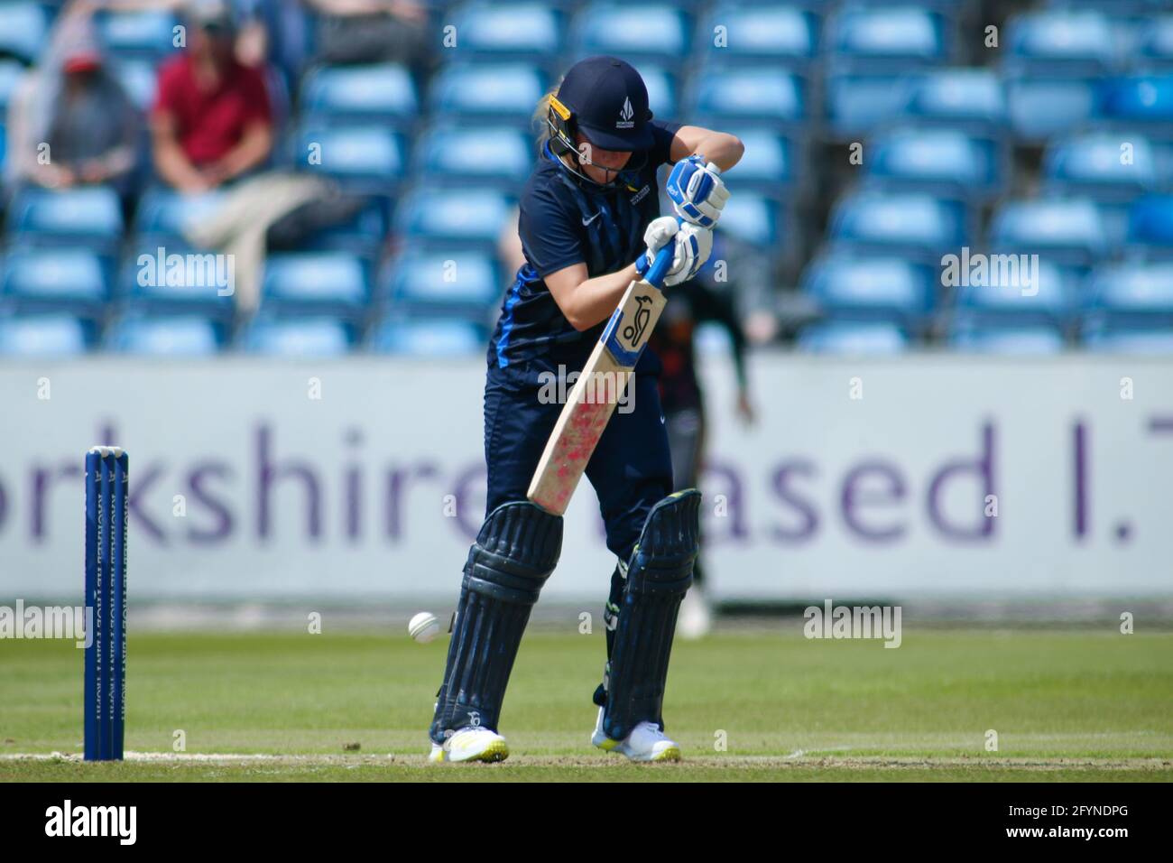 Emerald Headingley Stadium, Leeds, West Yorkshire, 29. Mai 2021. Rachel Heyhoe Flint Trophy - Northern Diamonds vs Central Sparks. Sterre Kalis von Northern Diamonds Batting. Kredit: Touchlinepics/Alamy Live Nachrichten Stockfoto