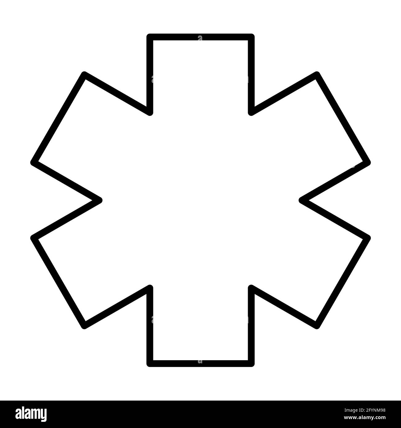 Krankenhaus Kreuz Symbol, Medizinische Gesundheit Symbol isoliert auf weißem Hintergrund. Notfalldesign . Stock Vektor