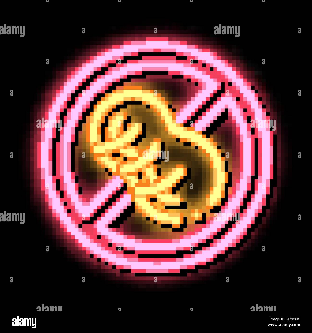 Allergenfreies Schild Erdnuss Neon Glow Symbol Illustration Stock Vektor