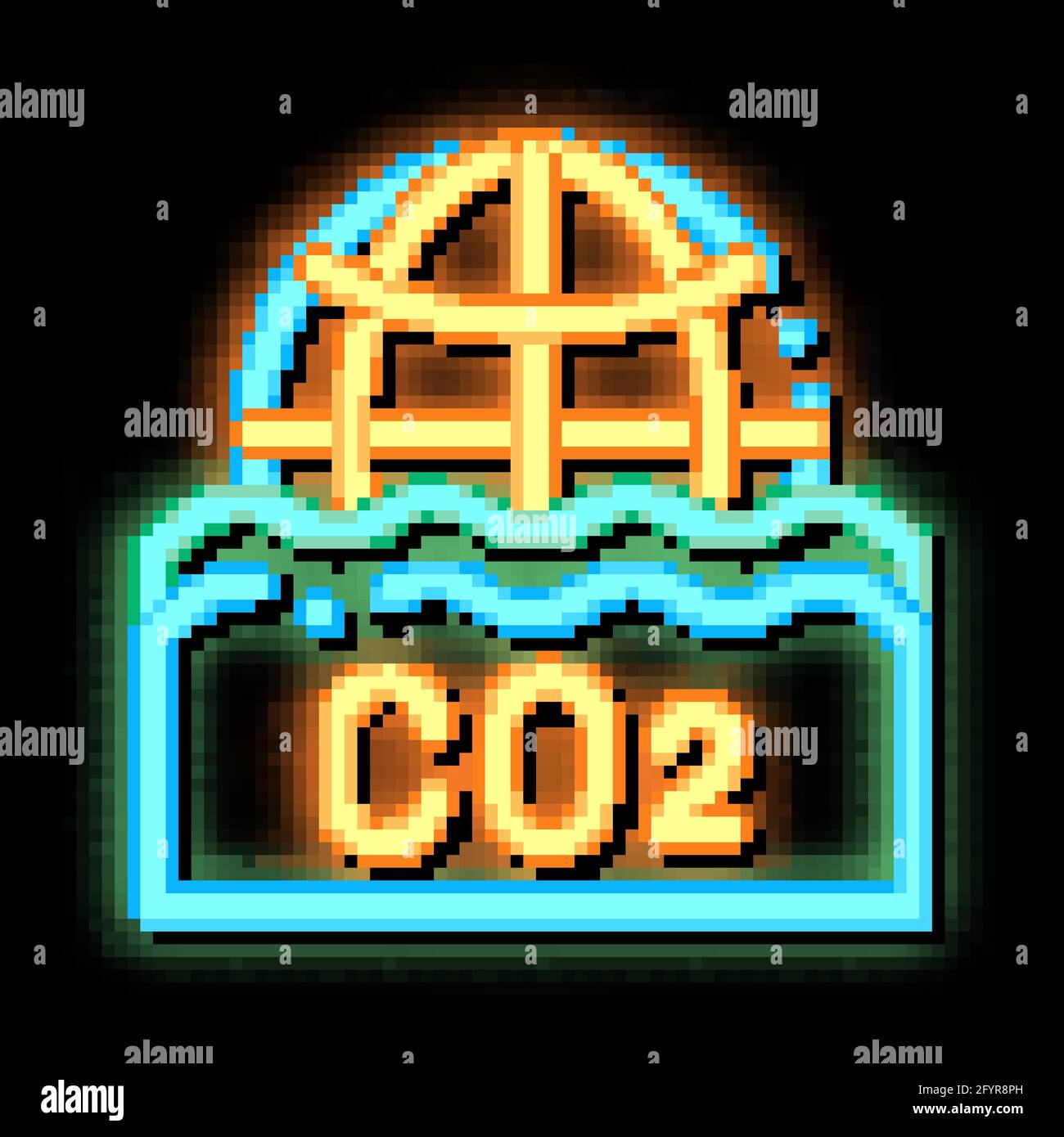 CO2-Schwelende Rauchdampf Neonlicht Symbol Illustration Stock Vektor