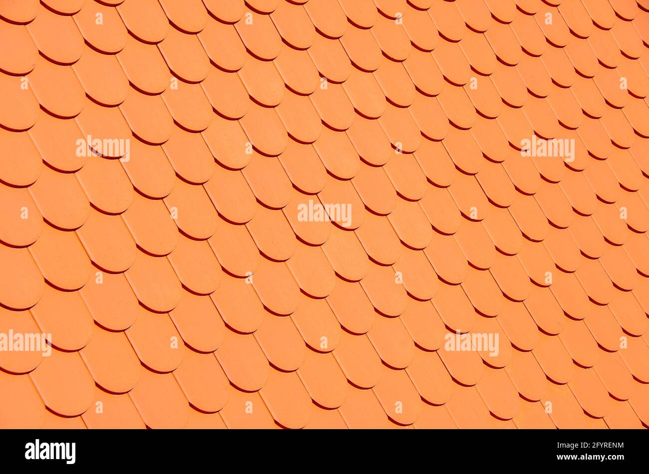 Orange Fisch Skalk Dach als Textur oder Hintergrund Stockfoto