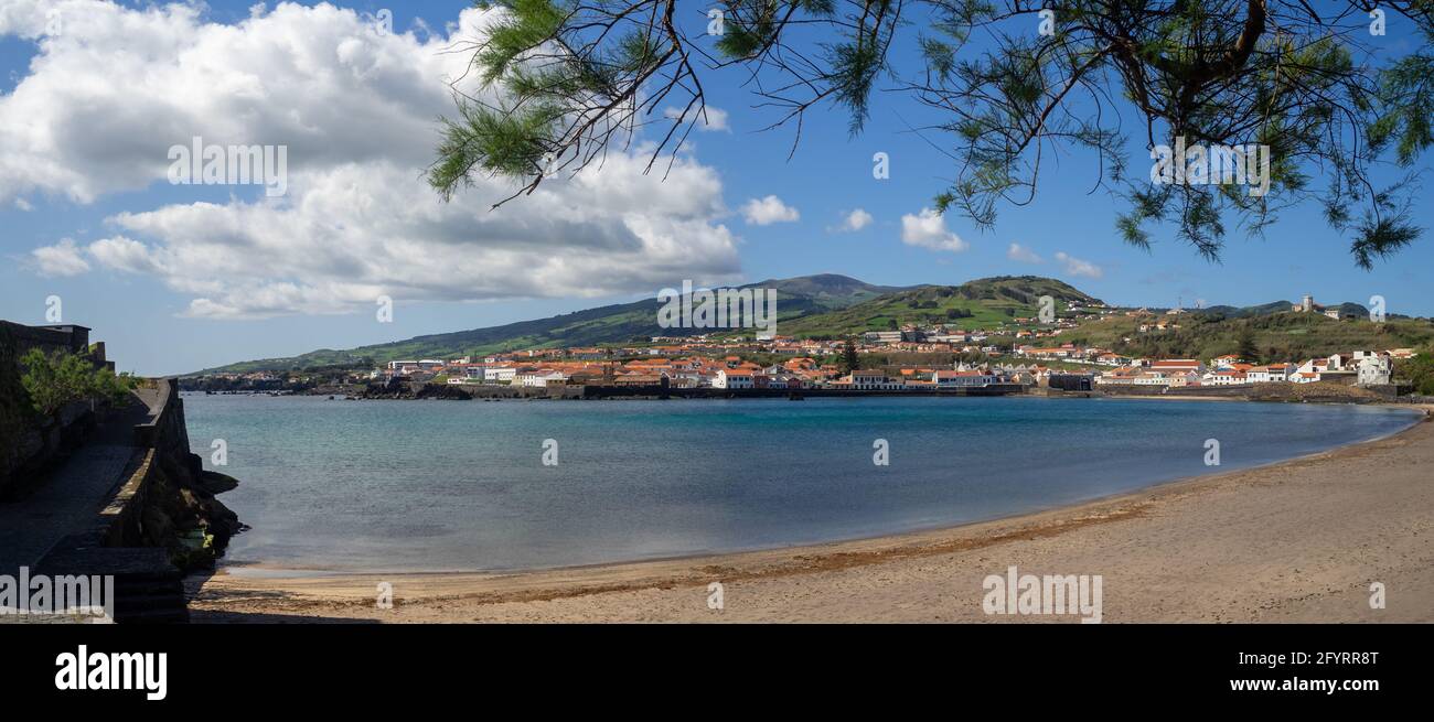 Porto Pim Strandpanorama Stockfoto