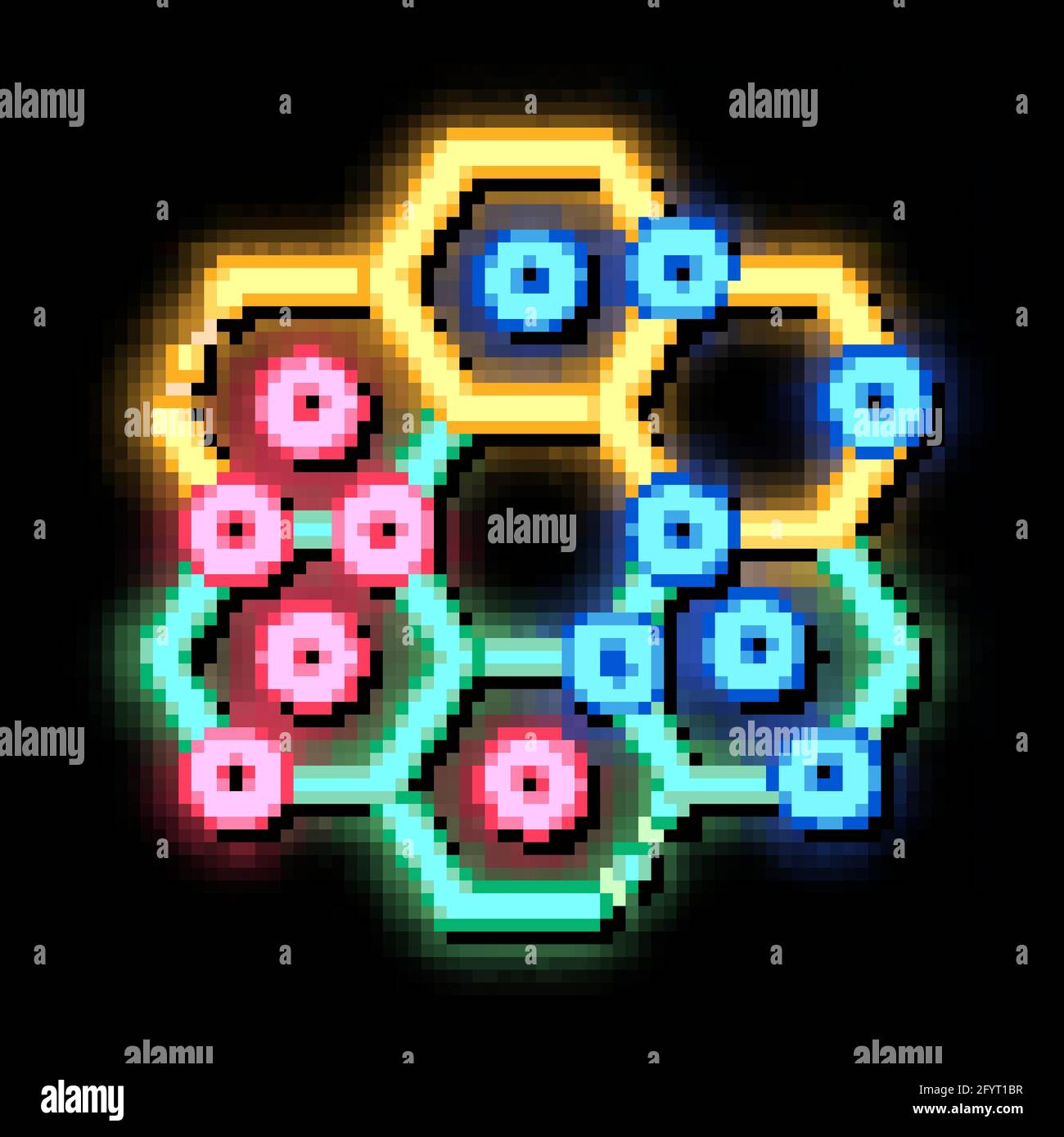 Interaktive Spielpunkte für Kinder – Illustration mit Neon-Glow-Symbol Stock Vektor