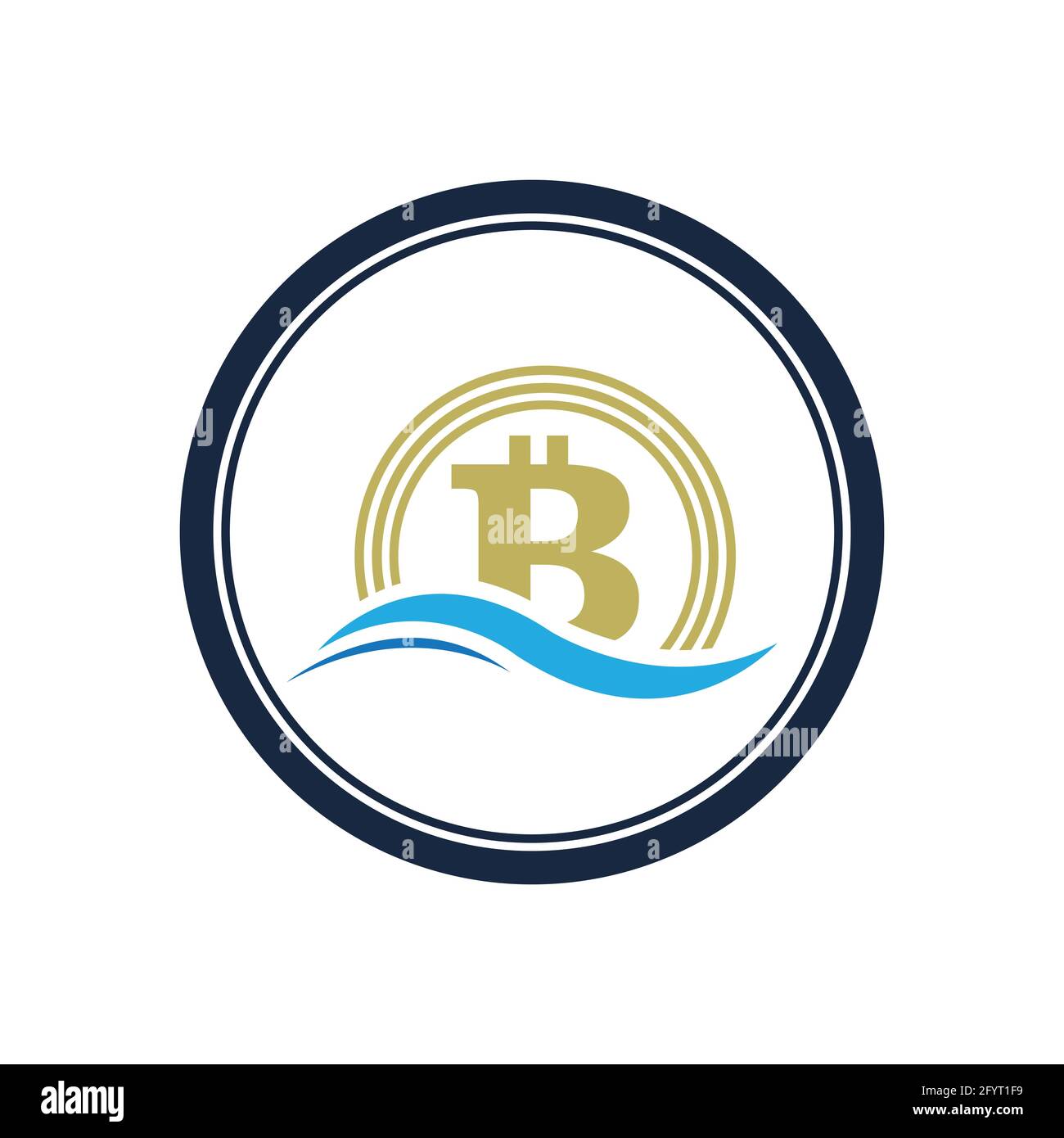 Illustration Bitcoin Krypto Währung Logo Design Stock Vektor