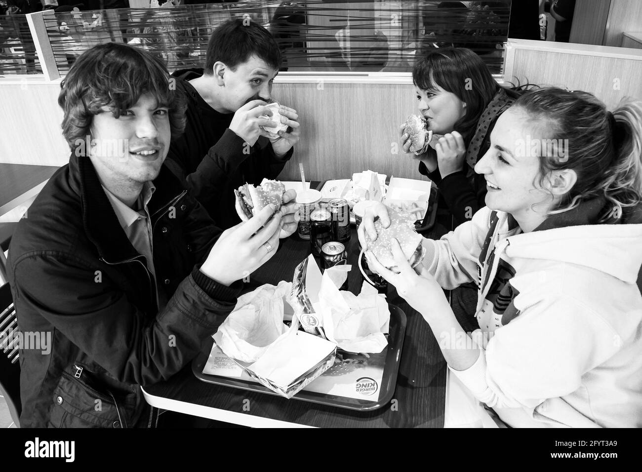 PRETORIA, SÜDAFRIKA - 06. Jan 2021: Pretoria, Südafrika - 28 2014. Juni: Burger King Restaurant Opening Day Stockfoto