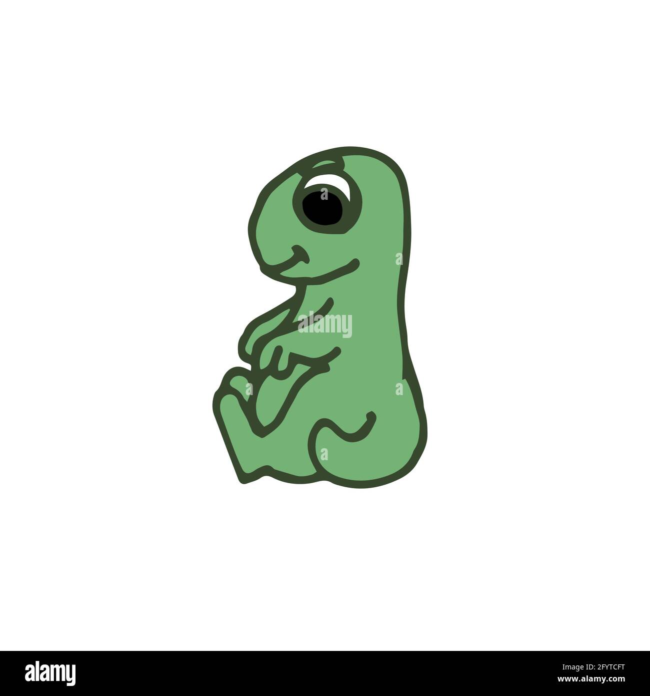 Fröhliche lustige Dinosaurier. Dino-Illustration. Zeichentrickstil. Hand Umriss Zeichnung des Tieres. vektor Stock Vektor