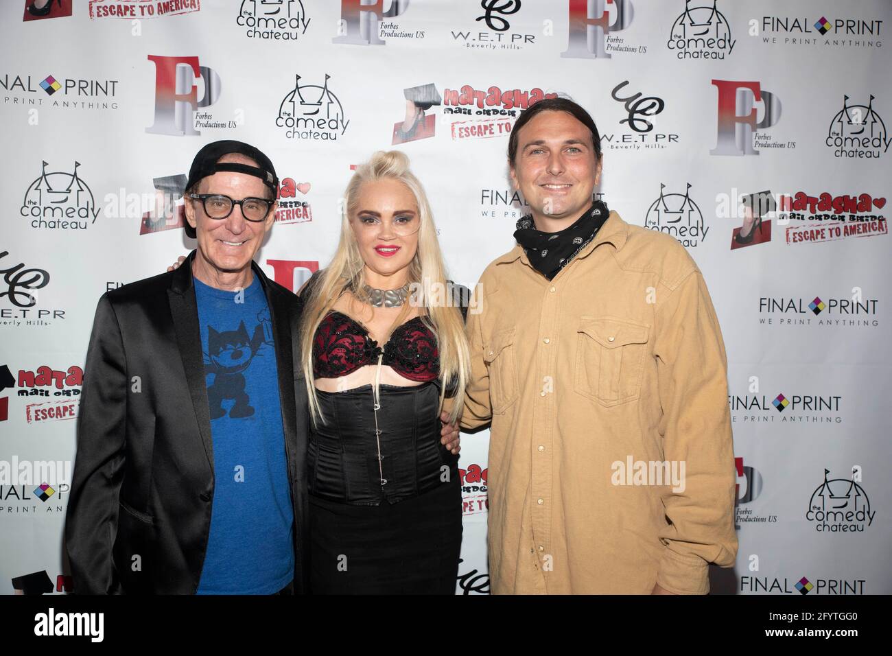 North Hollywood, Kalifornien, USA. Mai 2021. Felix McNulty, Brooke Forbes, Jack Cook besuchen Forbes Productions Presents: The Stained Red Carpet at the Comedy Chateau, North Hollywood, CA on May 29, 2021 Credit: Eugene Powers/Alamy Live News Stockfoto