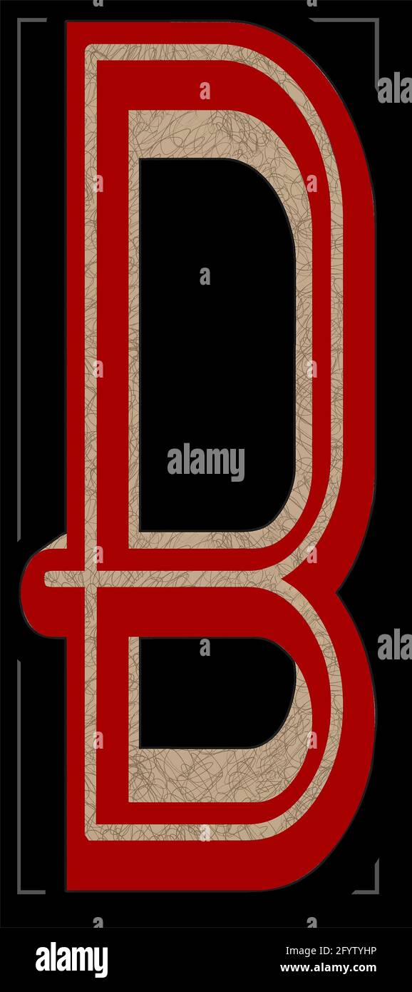 Grafik mit dem Großbuchstaben B als Monogramm Stockfoto