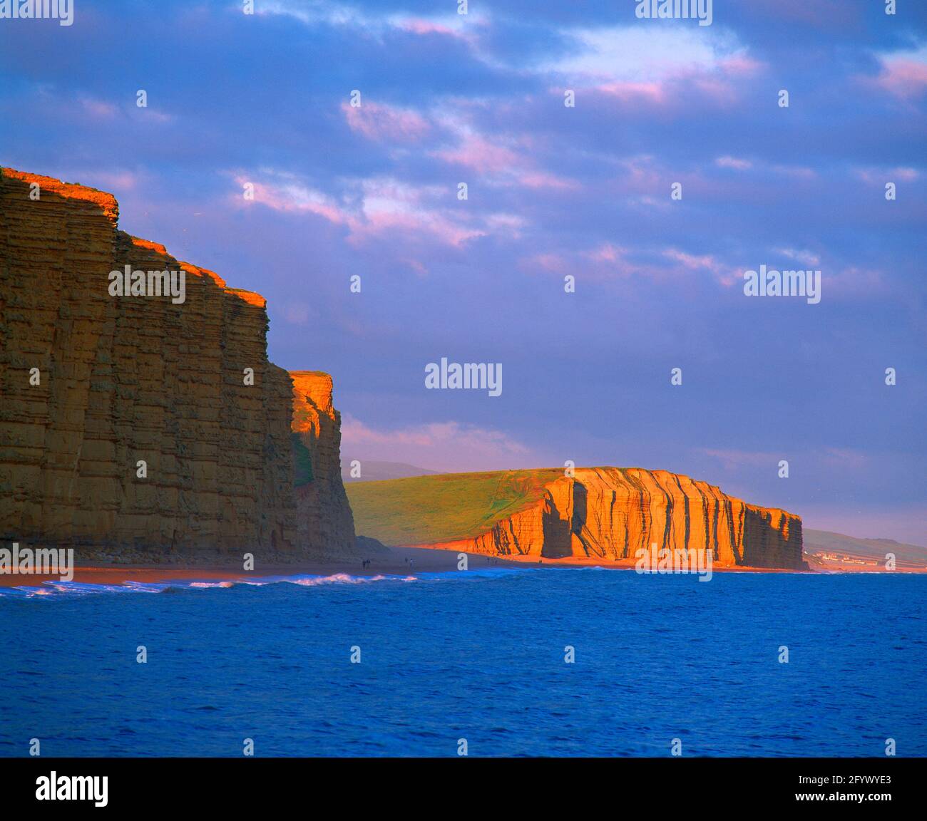 Großbritannien, England, Dorset, Lyme Bay, Klippen aus der West Bay, Stockfoto