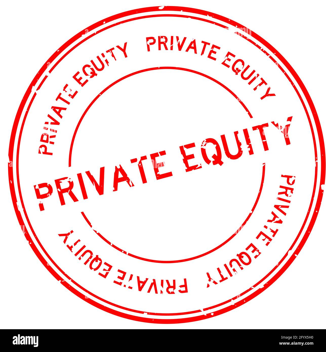 Grunge rot Private Equity Wort rund Gummi Siegel Stempel auf Weißer Hintergrund Stock Vektor
