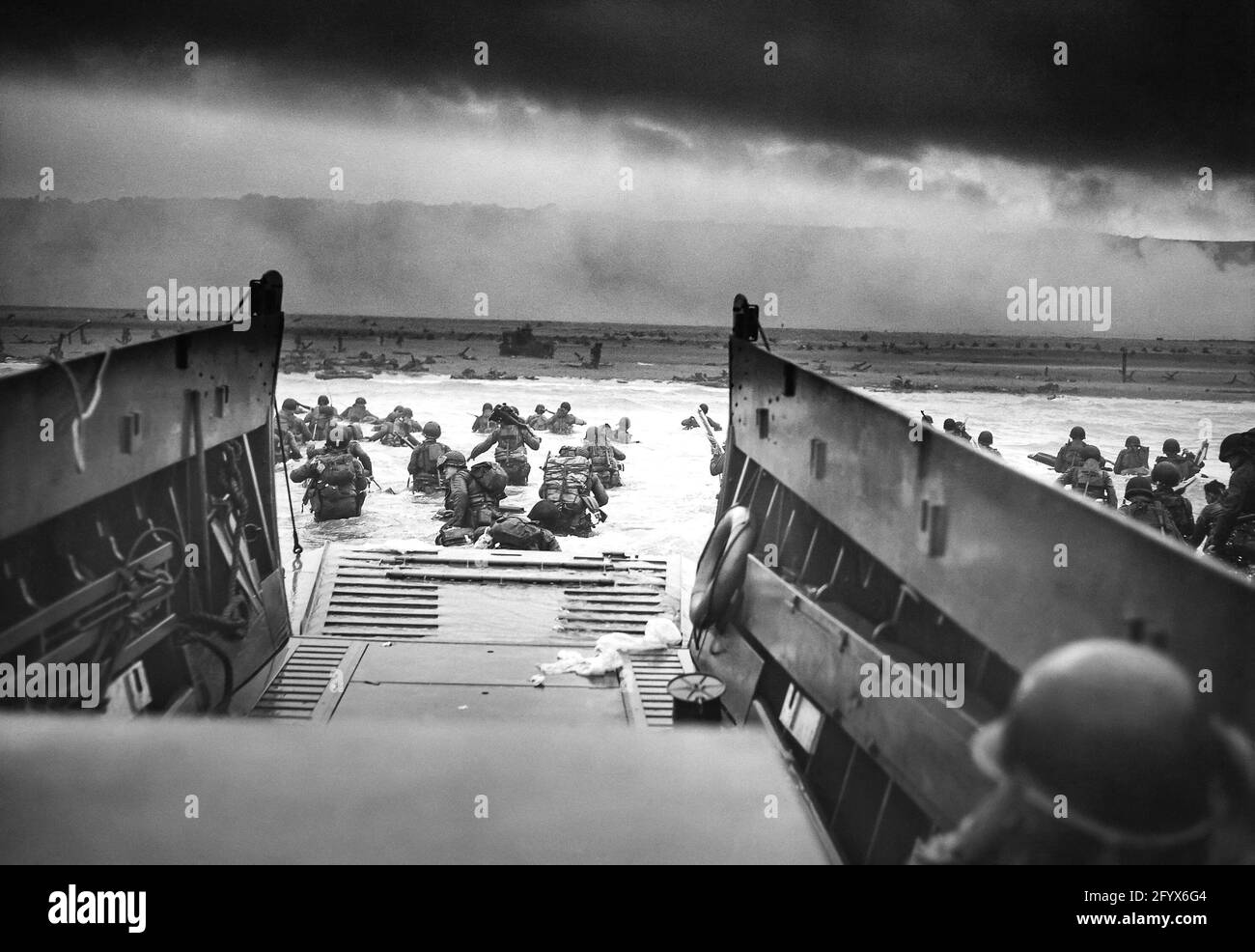 Operation Overlord - Omaha Beach in Frankreich 1944 Stockfoto