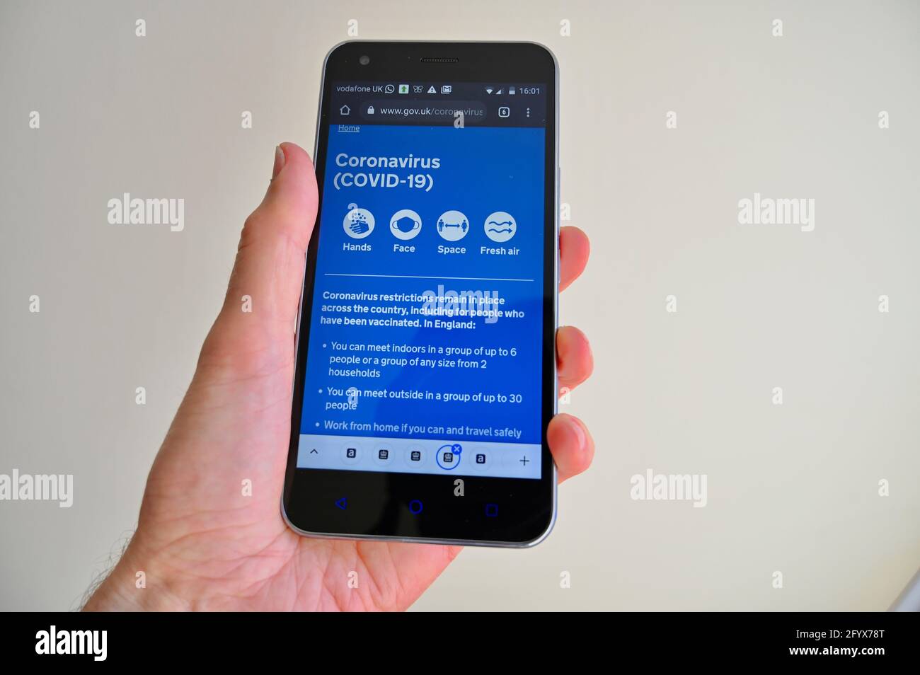 GOV UK App auf einem Mobiltelefon angezeigt. Stockfoto