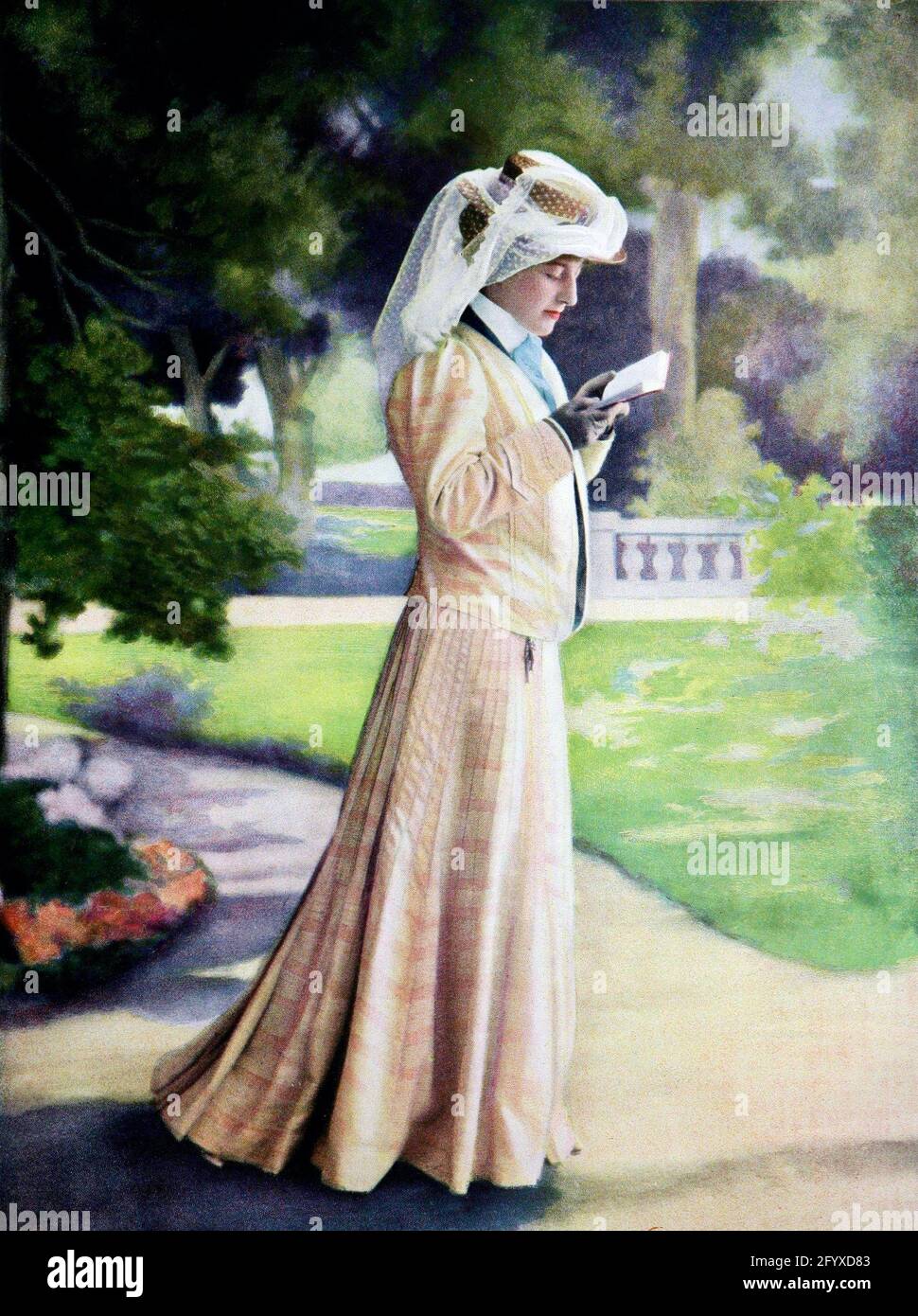 Léopold-Emile Reutlinger Vintage-Modefotografie des John Redfern Designs. Stockfoto