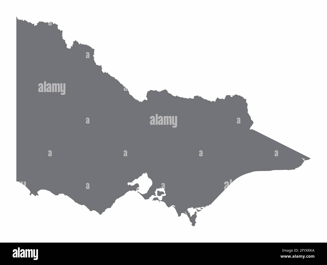 Victoria Silhouette Karte isoliert auf weißem Hintergrund Stock Vektor